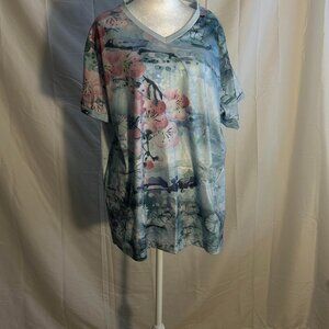Pixie Lady Pastel floral top Size 2x
